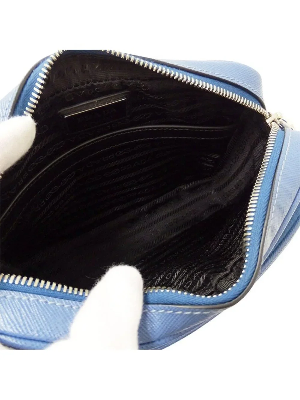 Prada Shoulder Bag Saffiano Light Blue
